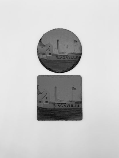 Lagavulin Distillery Photo Slate Coasters, Set of 4