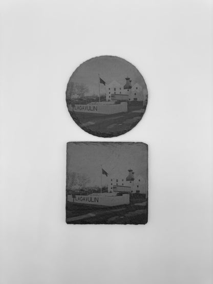 Lagavulin Distillery Photo Slate Coasters, Set of 4