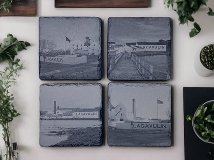 Lagavulin Distillery Photo Slate Coasters, Set of 4